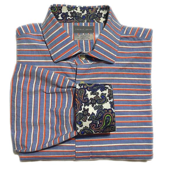 EUC - Thomas Dean Striped Button Up Shirt - Picture 1 of 5